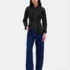 Chemise en denim à coutures resserrées