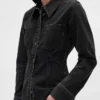 Chemise en denim à coutures resserrées