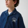 Chemise en denim décontractée pour enfant avec logo New York