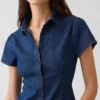 Chemise en denim à manches courtes