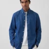 Chemise en denim à poches