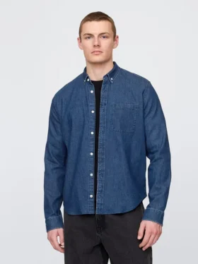 Chemise en denim à poches