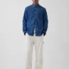 Chemise en denim à poches