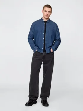 Chemise en denim à poches