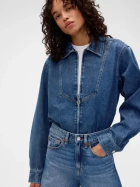 Chemise en denim zippée GAP × Victoria Beckham