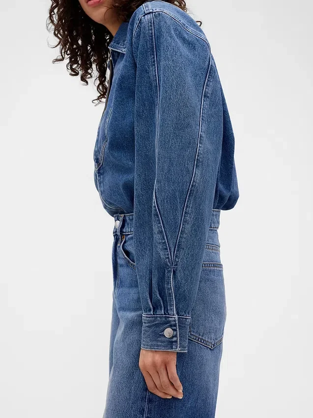 Chemise en denim zippée GAP × Victoria Beckham