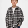 Chemise en flanelle à capuche en coton bio pour enfant