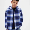 Chemise en flanelle à capuche en coton bio pour enfant