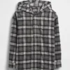 Chemise en flanelle à capuche en coton bio pour enfant