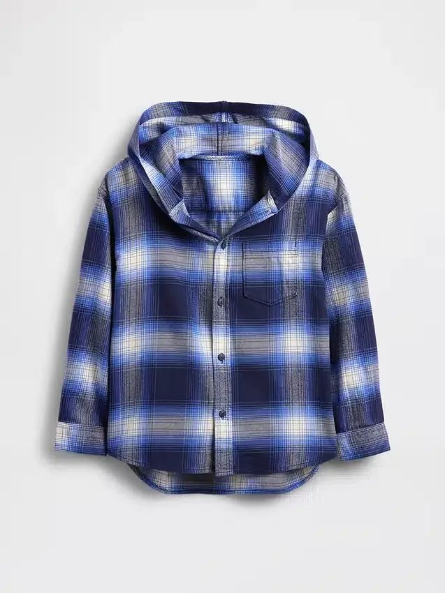Chemise en flanelle à capuche en coton bio pour enfant