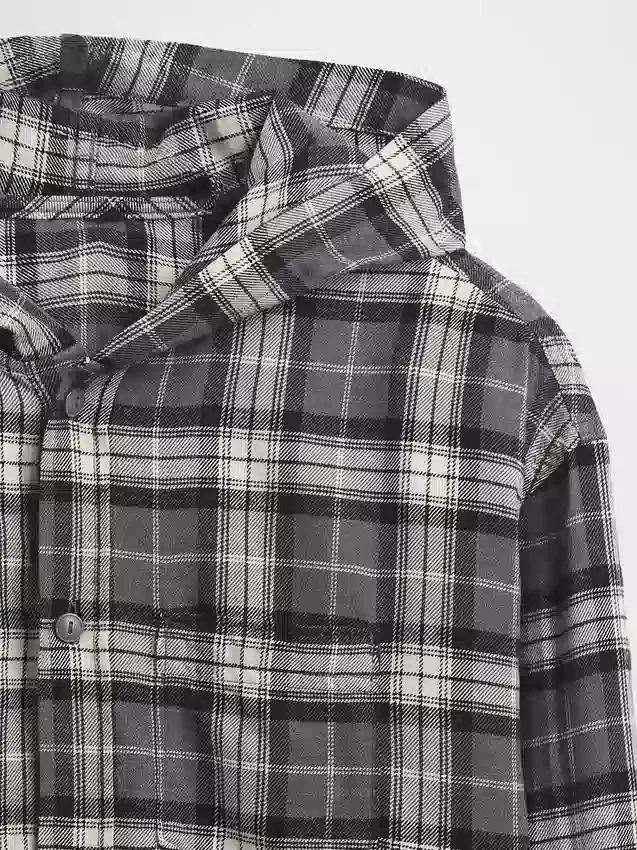Chemise en flanelle à capuche en coton bio pour enfant