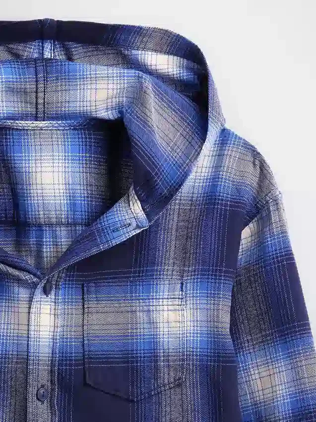 Chemise en flanelle à capuche en coton bio pour enfant