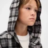 Chemise en flanelle à capuche en coton bio pour enfant
