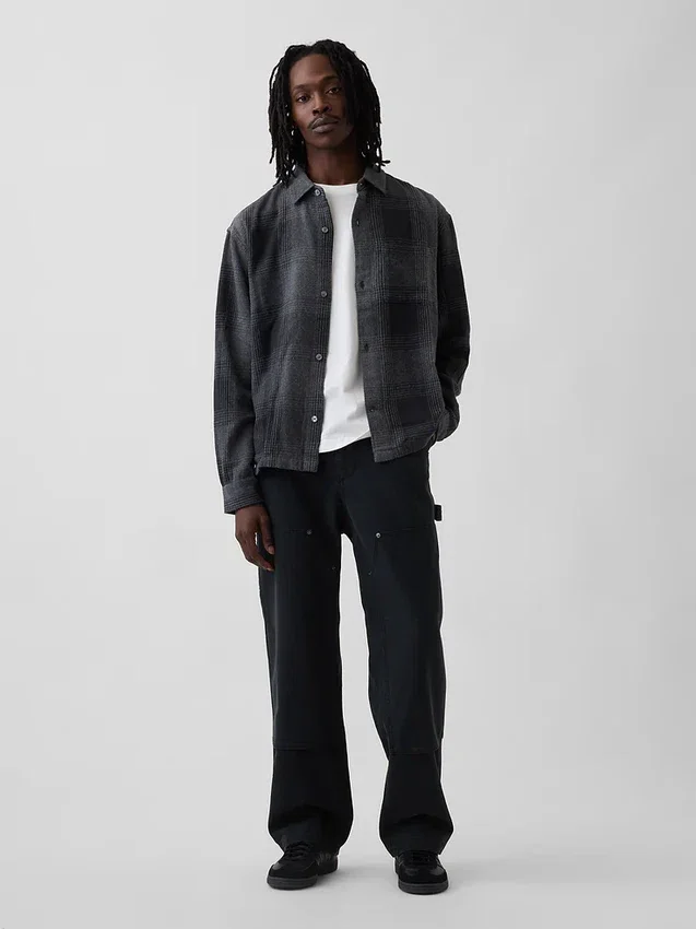 Chemise en flanelle à la coupe décontractée