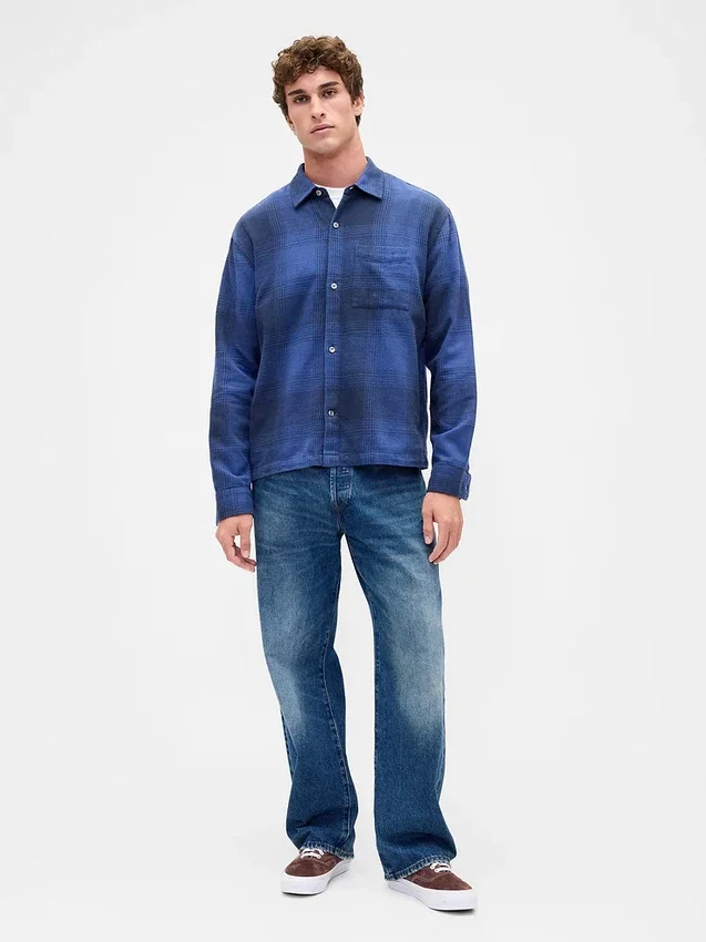 Chemise en flanelle à la coupe décontractée