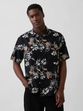 Chemise en lin et coton texturée