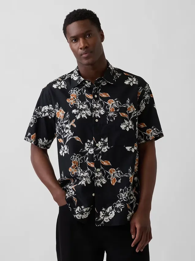 Chemise en lin et coton texturée