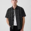 Chemise en lin et coton texturée