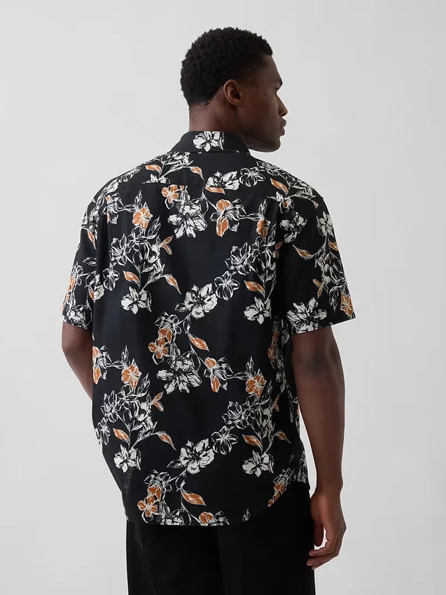 Chemise en lin et coton texturée