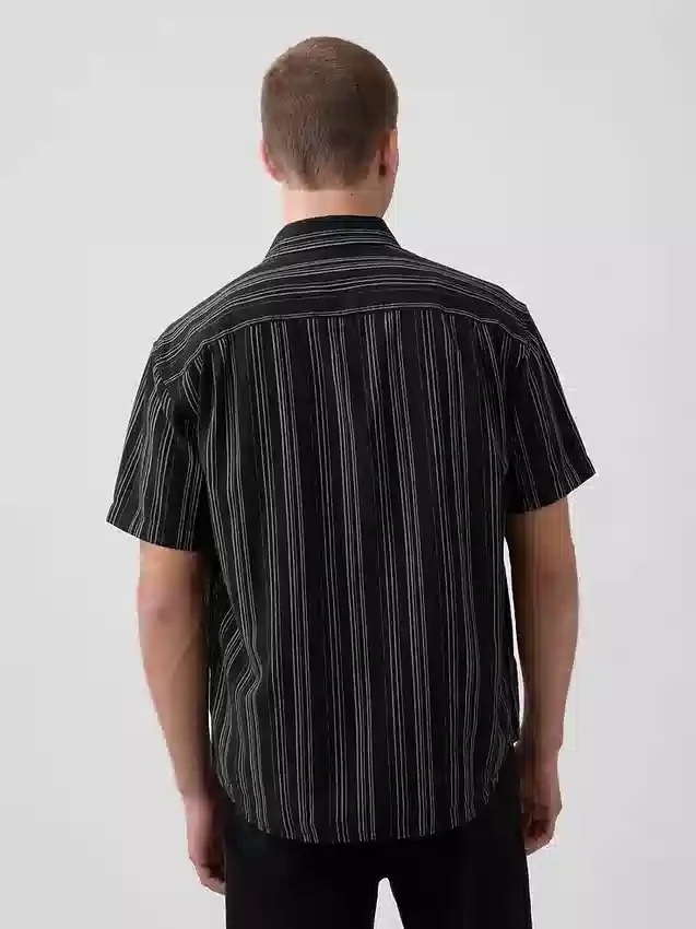 Chemise en lin et coton texturée