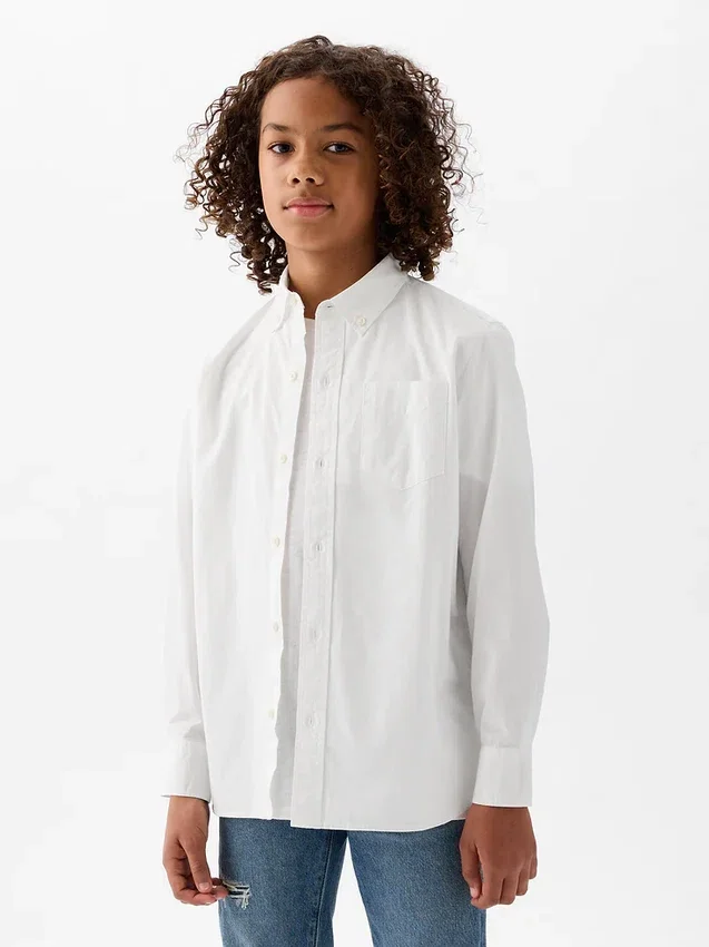 Chemise en popeline de coton bio pour enfant