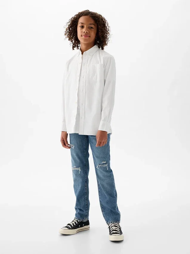 Chemise en popeline de coton bio pour enfant