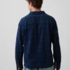 Chemise en seersucker à coupe ample et ourlet droit