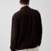 Chemise en seersucker à coupe ample et ourlet droit