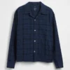 Chemise en seersucker à coupe ample et ourlet droit