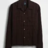 Chemise en seersucker à coupe ample et ourlet droit