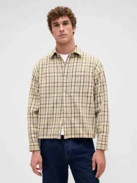 Chemise en sergé à ourlet droit