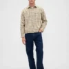 Chemise en sergé à ourlet droit