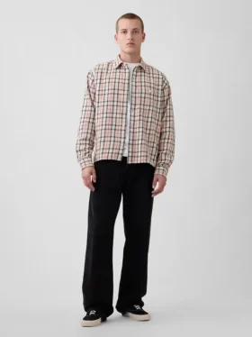 Chemise en sergé à ourlet droit