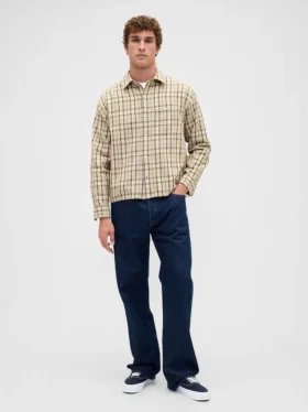 Chemise en sergé à ourlet droit
