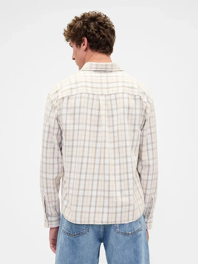 Chemise en sergé à ourlet droit