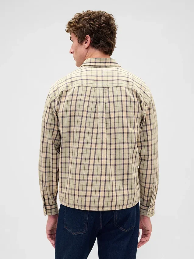 Chemise en sergé à ourlet droit