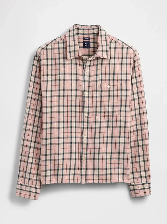 Chemise en sergé à ourlet droit