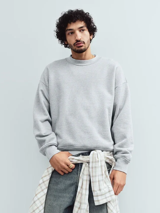Chemise en sergé à ourlet droit