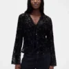 Chemise en velours dévoré