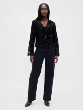 Chemise en velours dévoré