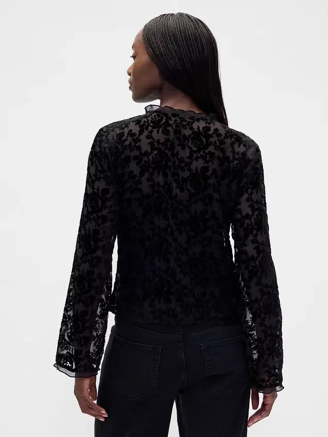 Chemise en velours dévoré