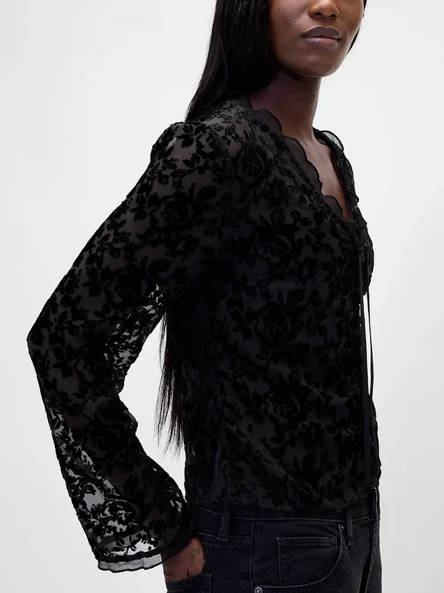 Chemise en velours dévoré