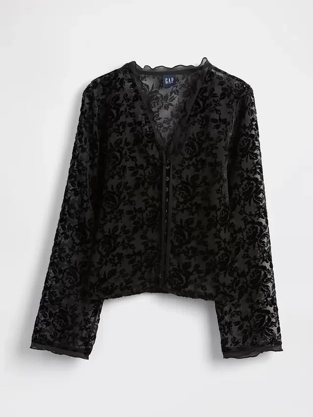 Chemise en velours dévoré