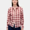 Chemise en voile à carreaux