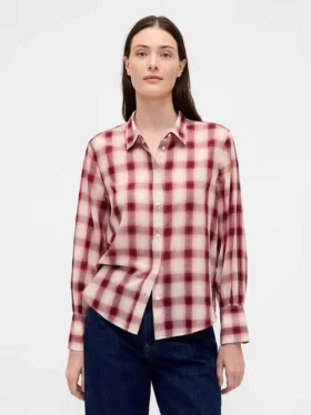 Chemise en voile à carreaux