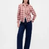 Chemise en voile à carreaux