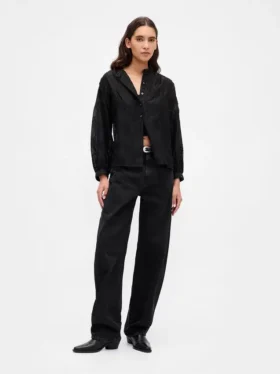 Chemise florale en voile transparent
