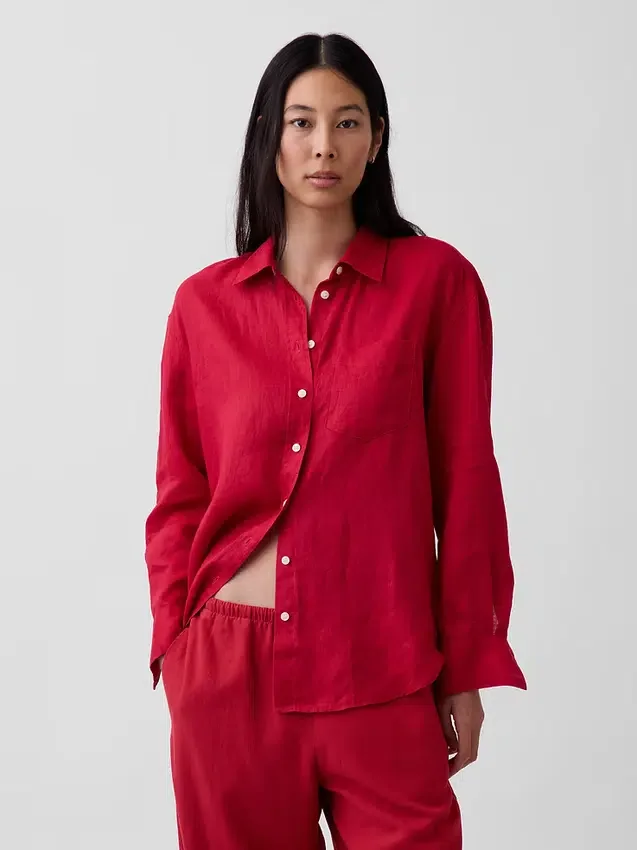 Chemise oversize 100 % lin