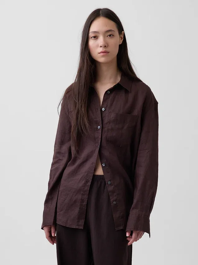 Chemise oversize 100 % lin
