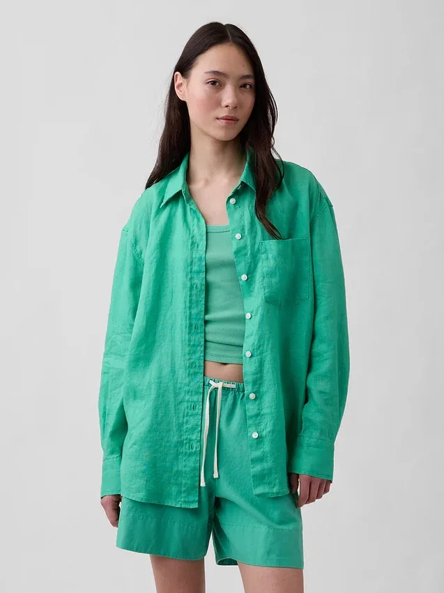 Chemise oversize 100 % lin